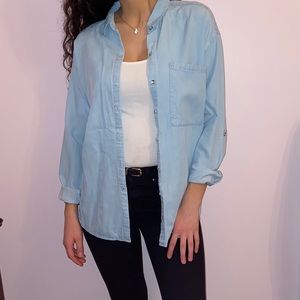 Denim button down shirt!